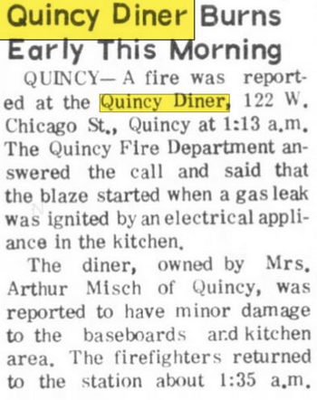 Quincy Diner - Aug 1970 Fire